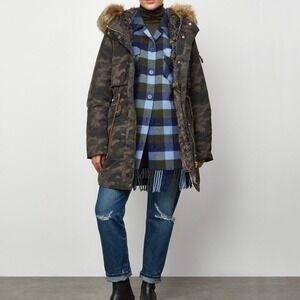 Parka‎ London Women's Caversham Faux Fur Parka Camo Small Lined Faux Fur Hood